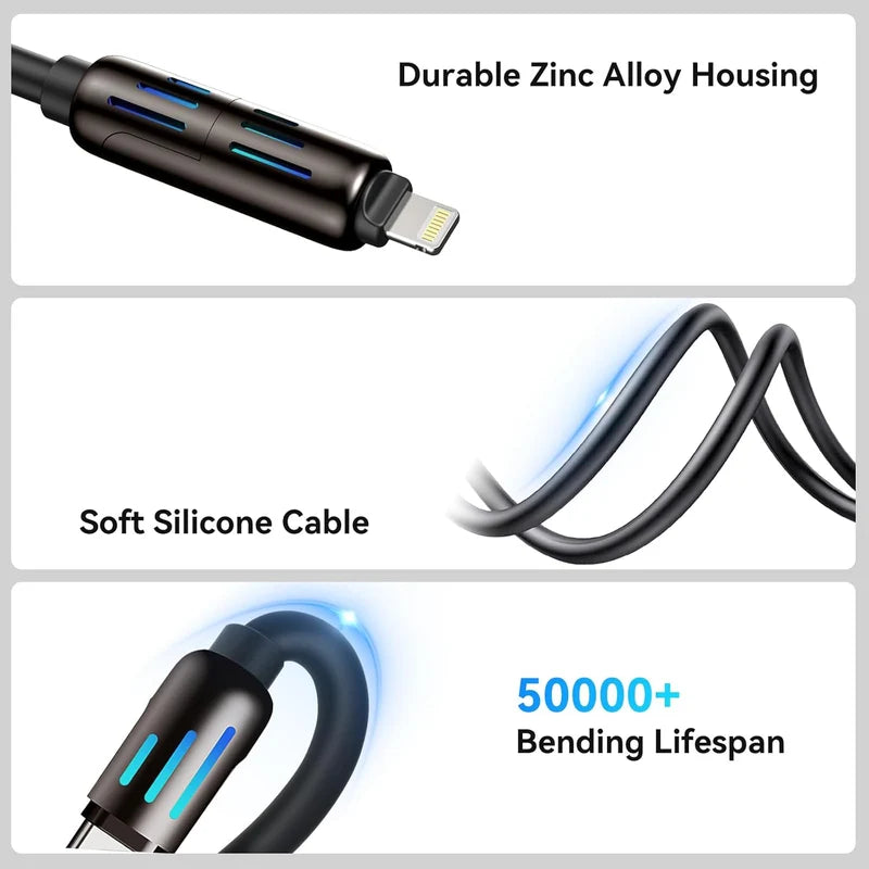 4-in-1 Multi USB Charging Cable | كابل شحن USB متعدد 4 في 1